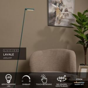 Lucide LAVALE - Leeslamp - LED Dimb. - 1x3W 2700K - Turkoois