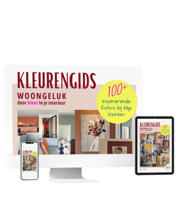 kleurengids voor woongeluk afgebeeld op macbook, ipad en iphone